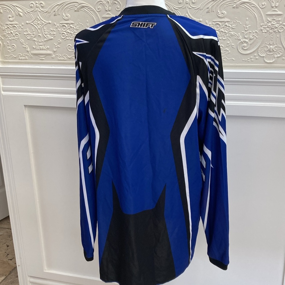 Shift Men’s Motorcycle Racing Jersey Blue & Black Long Sleeve Motocross – Size M - Picture 3 of 8